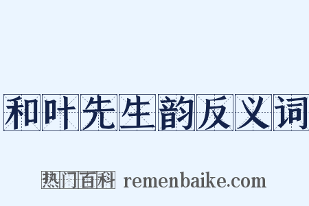 和叶先生韵反义词是什么意思的图片